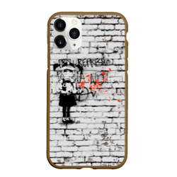 Чехол для iPhone 11 Pro Max матовый Banksy Девочка в Противогазе Бэнкси