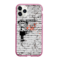 Чехол для iPhone 11 Pro Max матовый Banksy Девочка в Противогазе Бэнкси