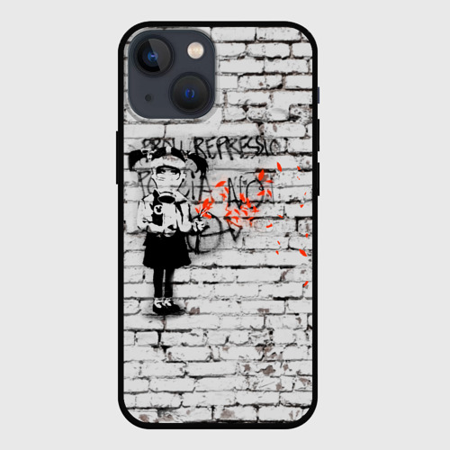 Чехол для iPhone 13 mini Banksy Девочка в Противогазе Бэнкси