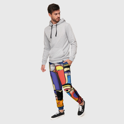 Мужские брюки 3D Глазки - арт, цвет 3D печать - фото 3