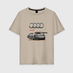 Женская футболка хлопок Oversize Audi - racing team