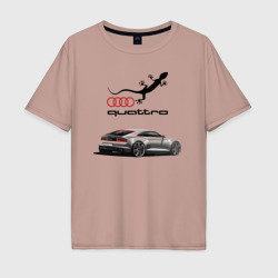 Мужская футболка хлопок Oversize Audi quattro - lizard
