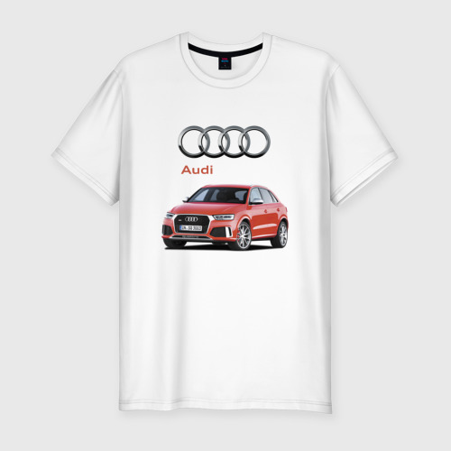 Мужская футболка хлопок Slim Audi Germany Prestige, цвет белый