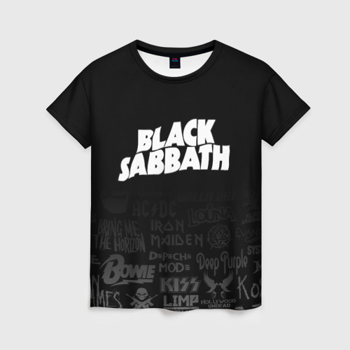 Женская футболка 3D Black Sabbath логотипы рок групп, цвет 3D печать