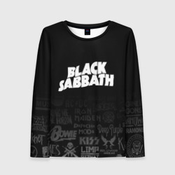 Женский лонгслив 3D Black Sabbath логотипы рок групп