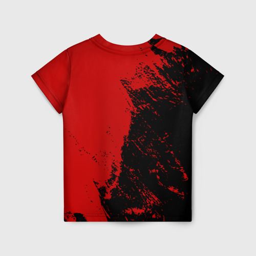 Детская футболка 3D с принтом Lexus Лексус Черно красный, вид сзади #1
