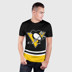 Мужская футболка 3D Slim Pittsburgh Penguins Питтсбург Пингвинз - фото 2
