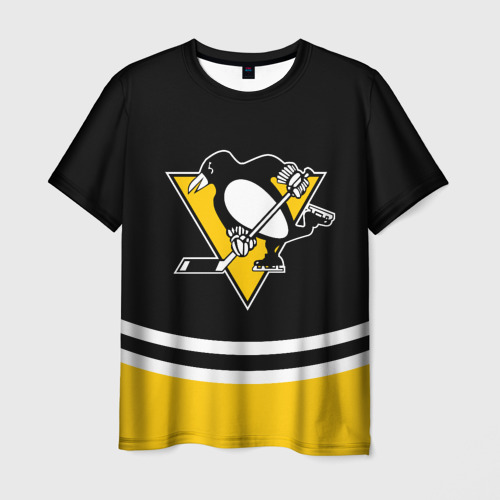 Мужская футболка с принтом Pittsburgh Penguins Питтсбург Пингвинз, вид спереди №1
