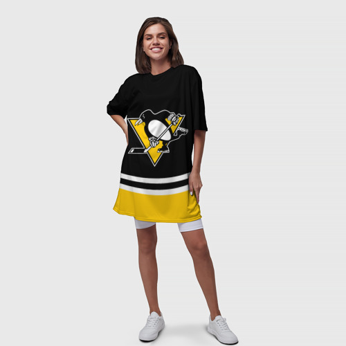 Платье-футболка 3D Pittsburgh Penguins Питтсбург Пингвинз, цвет 3D печать - фото 5