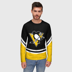 Мужской лонгслив 3D Pittsburgh Penguins Питтсбург Пингвинз - фото 2