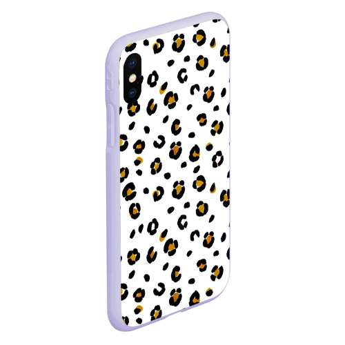 Чехол для iPhone XS Max матовый Пятна леопарда leopard spots, цвет светло-сиреневый - фото 3