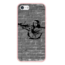 Чехол для iPhone 5/5S матовый Мона Лиза Бэнкси Banksy