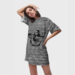 Платье-футболка 3D Мона Лиза Бэнкси Banksy - фото 2