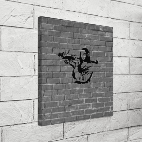 Холст квадратный Мона Лиза Бэнкси Banksy, цвет 3D печать - фото 3