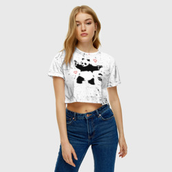 Женская футболка Crop-top 3D Banksy Бэнкси панда - фото 2