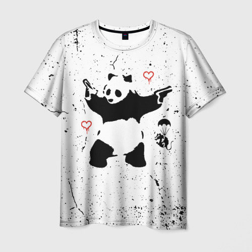 Мужская футболка с принтом Banksy Бэнкси панда, вид спереди №1