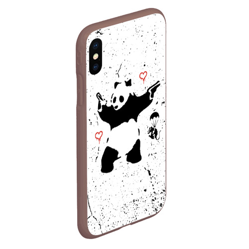 Чехол для iPhone XS Max матовый Banksy Бэнкси панда, цвет коричневый - фото 3