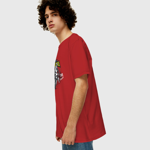 Мужская футболка хлопок Oversize с принтом Motocross Мотокросс, вид сбоку #3