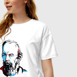 Женская футболка хлопок Oversize Достоевский автограф - фото 2