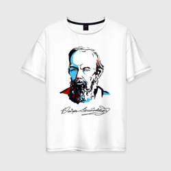 Женская футболка хлопок Oversize Достоевский автограф