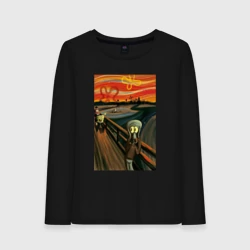 Женский лонгслив хлопок Сквидвард крик Губка боб и Патрик