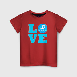 Детская футболка хлопок Love swim