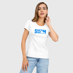 Женская футболка хлопок Slim Swim логотип с пловцом - фото 2