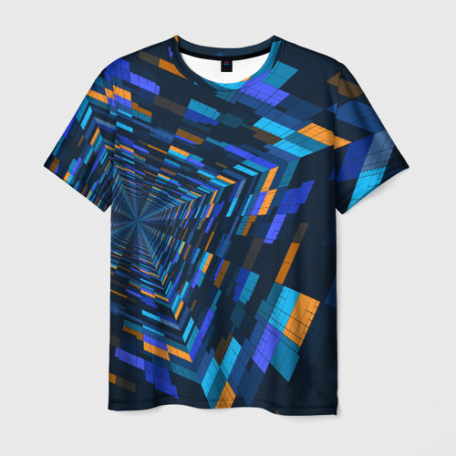 Мужская футболка 3D Geometric neon pattern