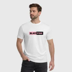 Мужская футболка хлопок Blackpink логотип - фото 2