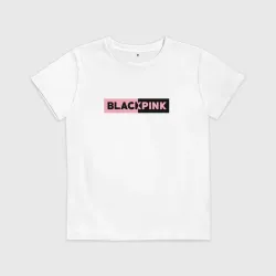 Детская футболка хлопок Blackpink логотип