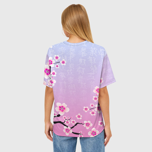 Женская футболка oversize 3D Stray Kids цветы сакуры, цвет 3D печать - фото 4