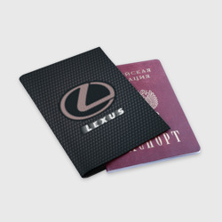 Обложка для паспорта матовая кожа Lexus - Карбон - фото 2