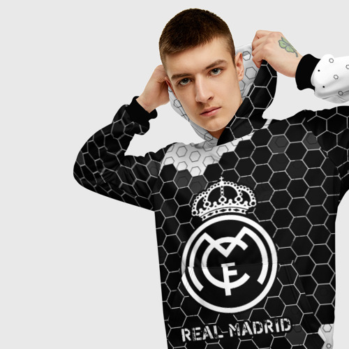 Мужская толстовка 3D с принтом REAL MADRID | Real Madrid + Графика, вид сбоку #3