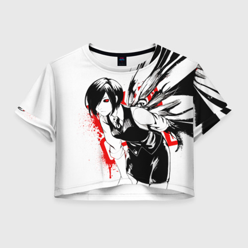 Женская футболка Crop-top 3D Тоука Tokyo ghoul, цвет 3D печать