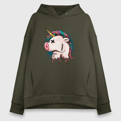 Женское худи Oversize хлопок Dead unicorn 