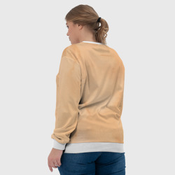 Свитшот с принтом Ахматова для женщины, вид на модели сзади №3. Цвет основы: белый
