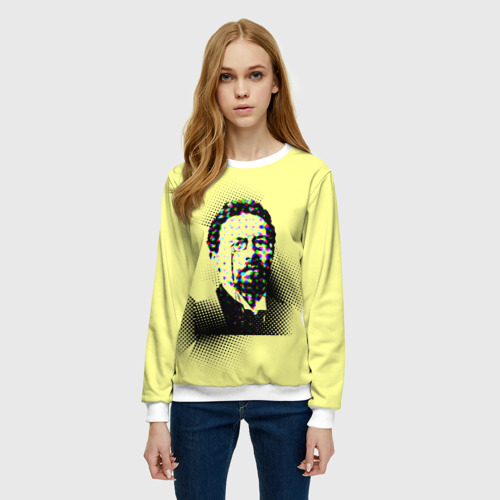 Женский свитшот 3D Портрет Чехова, цвет 3D печать - фото 3