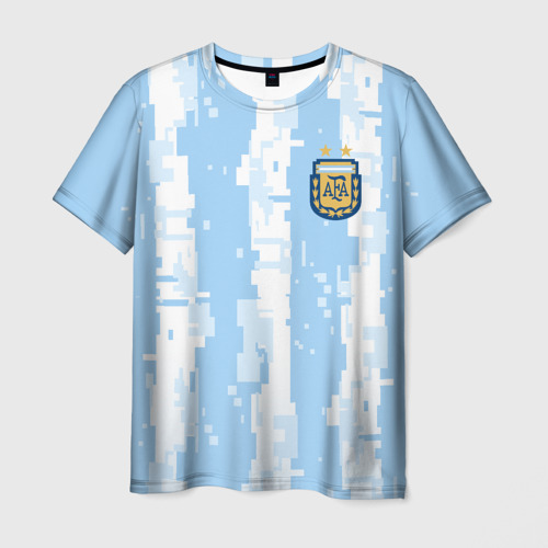 Мужская футболка с принтом Сборная Аргентины Современная форма, вид спереди №1