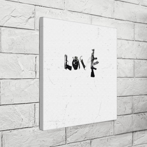 Холст квадратный Banksy Бэнкси love, цвет 3D печать - фото 3