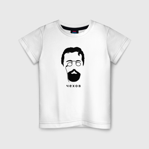 Детская футболка хлопок Чехов, цвет белый