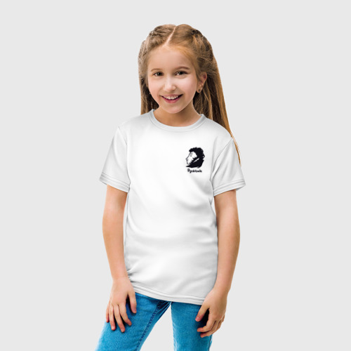 Детская футболка хлопок Александр Сергеевич Пушкин, цвет белый - фото 5