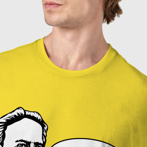 Мужская футболка хлопок Антон Чехов, цвет желтый - фото 6