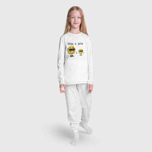Детская пижама с лонгсливом хлопок Отцы и дети, цвет белый - фото 5
