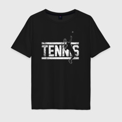 Мужская футболка хлопок Oversize Tennis белое лого