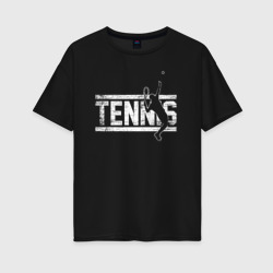 Женская футболка хлопок Oversize Tennis белое лого