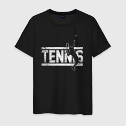 Мужская футболка хлопок Tennis белое лого