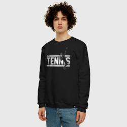 Мужской свитшот хлопок Tennis белое лого - фото 2