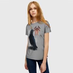Женская футболка 3D Ворон с руной - фото 2