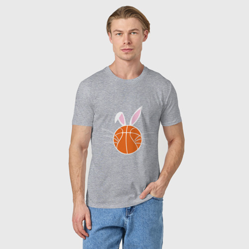 Мужская футболка хлопок Basketball Bunny, цвет меланж - фото 3