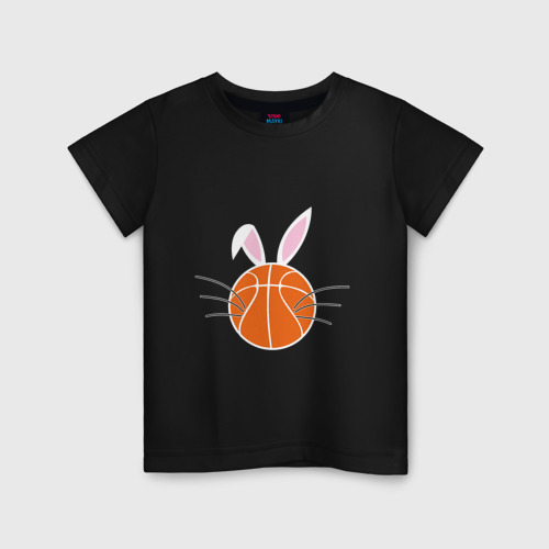 Детская футболка хлопок Basketball Bunny, цвет черный